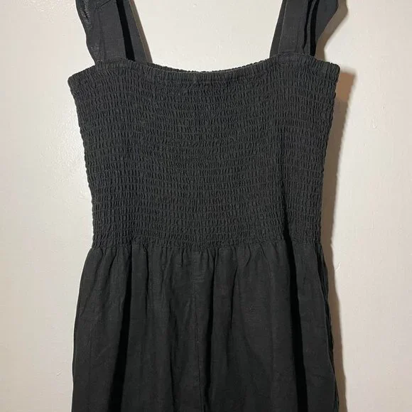 MADEWELL Linen-Blend Lucie Smocked Romper size 10 - Picture 5 of 8